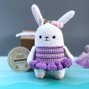 Crochet Bunny-Bunny Keychain- Handmade Crochet
